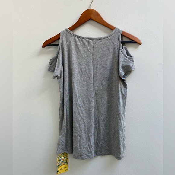 Girl’s Gray Cold Shoulder Top NWT - Picture 2 of 2